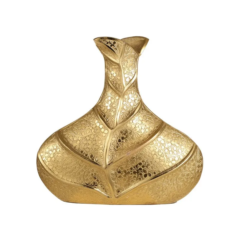 Leafara Aluminium Vase - Gold media 3