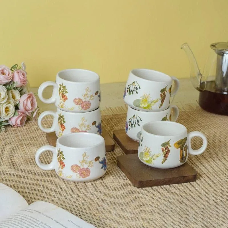 Rais Ceramic Tea Cup (150 mL Each) - Set of Six media 1