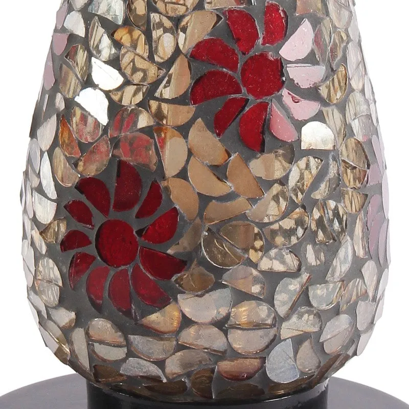 Prismiq Mosaic Glass Table Lamp With Wooden Base - Multicolor media 7