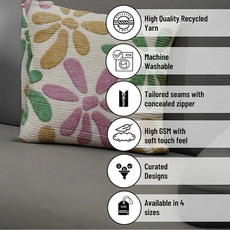 FloralGrace Cushion Cover - Pink, Mustard media 6