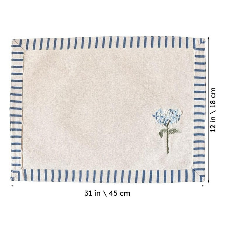 Striped Whimsy Embroidered Cotton Table Mat media 8