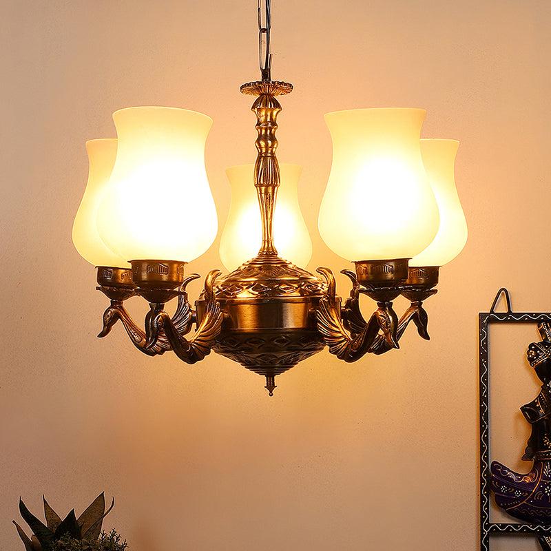 Milky Mayoora Mosaic Golden Antique Ceiling Lamp