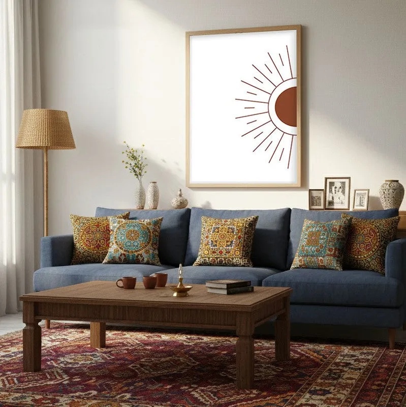 Amber Ray Canvas Wall Painting With Brown Frame media 5