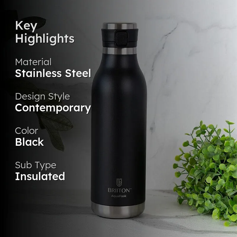 Pristine Sip Hot & Cold Thermos Water Bottle (Black) - 750 mL media 2