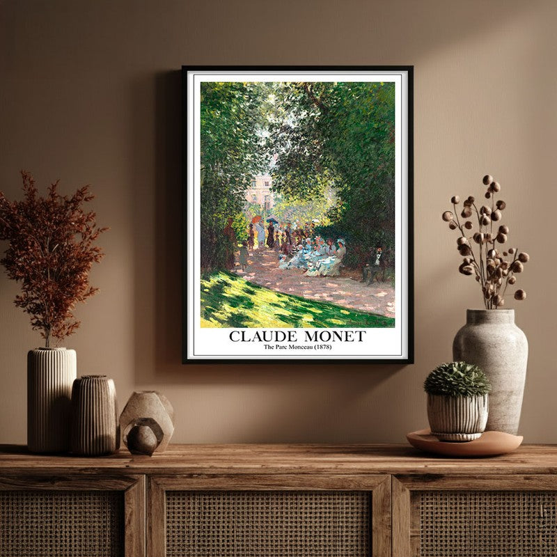The Parc Monceau Archival Canvas Wall Painting - Black Frame