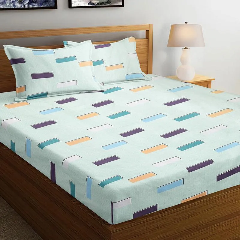 Burke Geometric PollyCotton Bedsheet - 180 GSM media 3