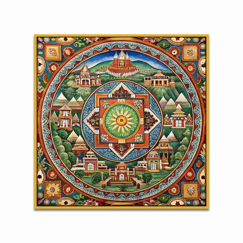 Mandala Mahals Canvas Wall Painting With Frame media 5