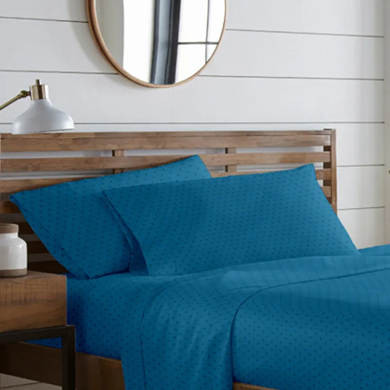 Swiss Dot Cotton Pillow Cover (Azure Blue,500TC) - Set Of Two media 1