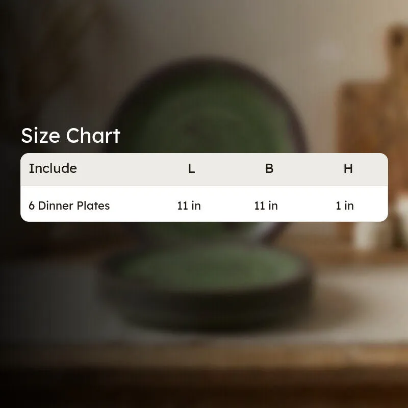 Rustic Q Olive Green Melamine Dinner Plates - Set of Six media 9