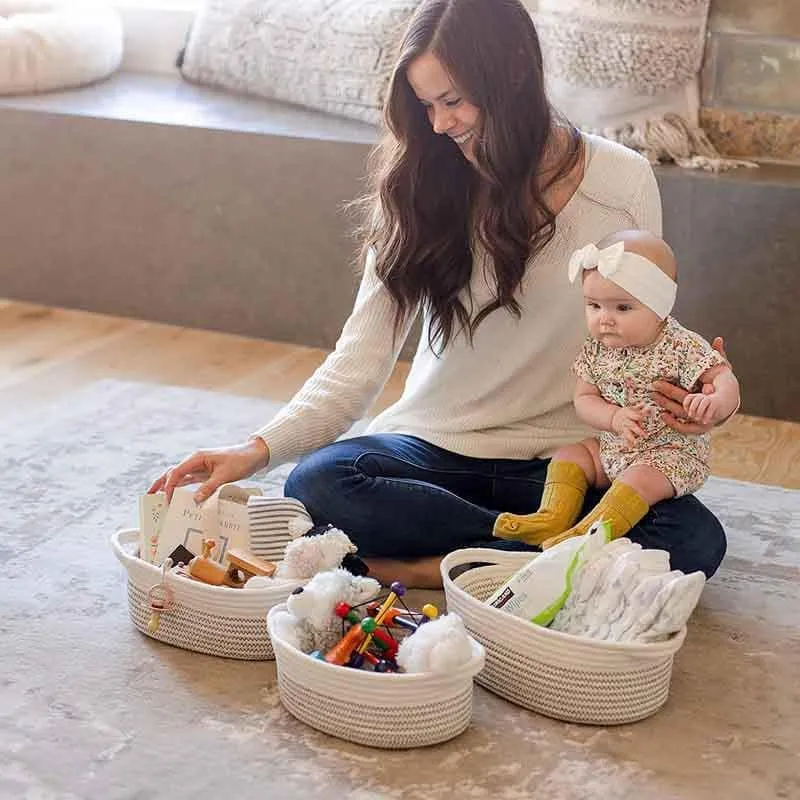 Stripey Mate Cotton Storage Basket - Set Of Three media 6