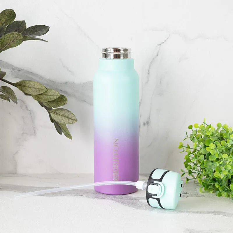 Hydro Chic Hot & Cold Thermos Water Bottle (Purple & Light Blue) - 750 mL media 3
