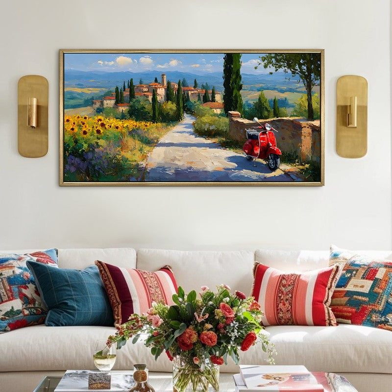 Sunflower Road Canvas Wall Painting With Frame