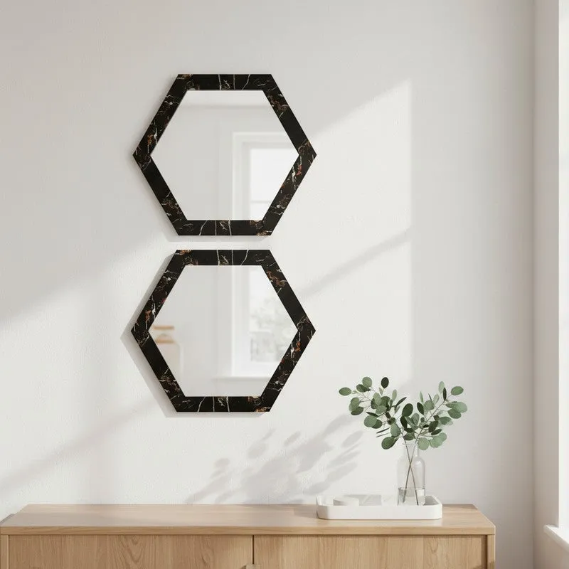 Reflectique Glass Wall Mirror Wiith PVC Frame - Set Of Two media 3