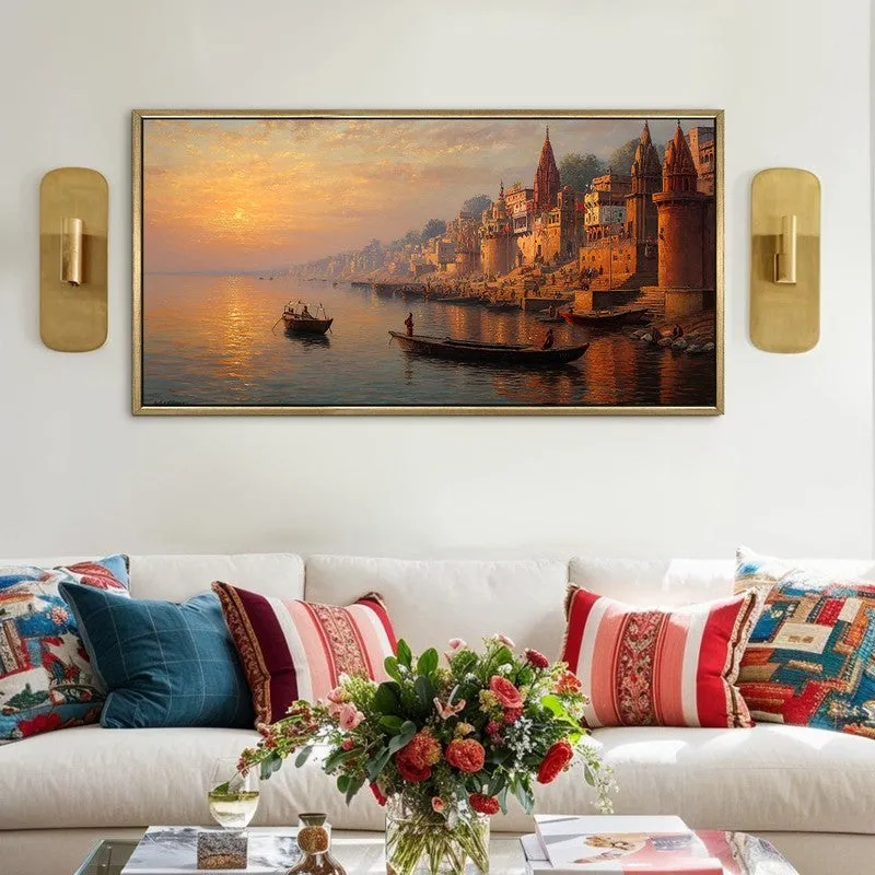 Golden Ghats of Banaras Wall Art media 3