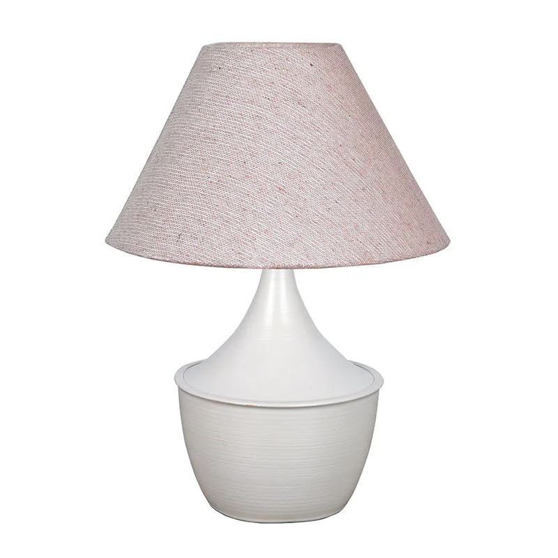 Obliqe Metal Table Lamp - Beige,White media 3