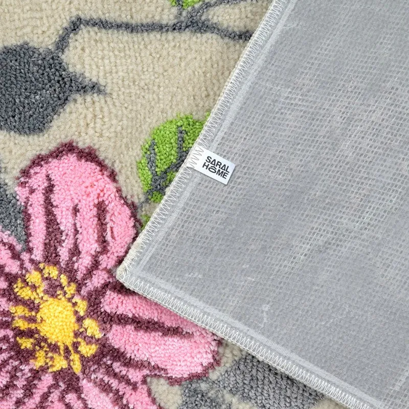 Florale Handtufted Anti-Skid Recycled PET Runner Rug media 4