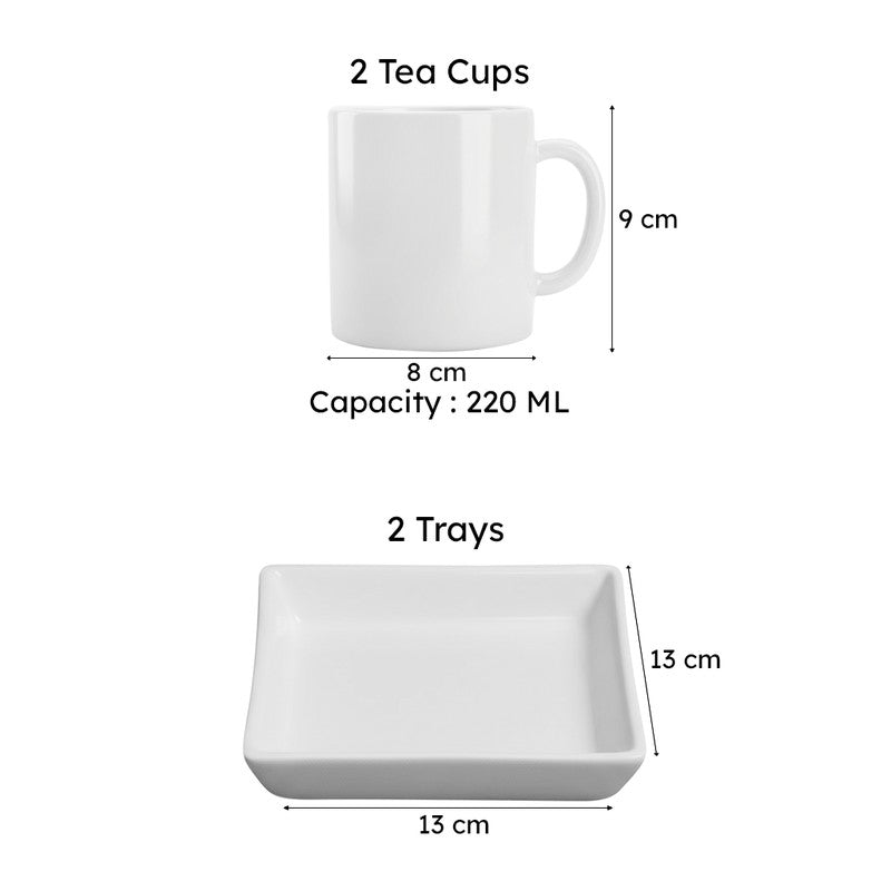 Exora Floral Cup And Tray - Four Piece Set media 6
