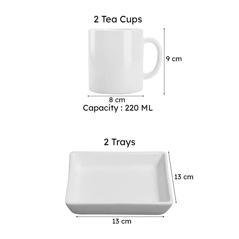 Exora Floral Cup And Tray - Four Piece Set media 6