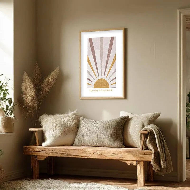 Bursting Sol Canvas Wall Painting With Brown Frame media 3