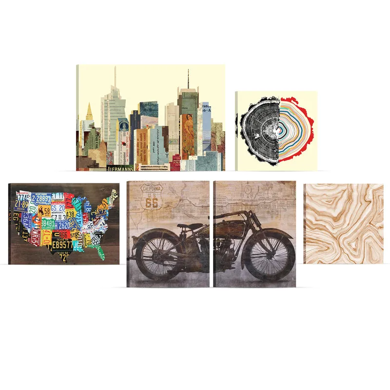 Hustle In City Wall Art - Set Of Six media 4