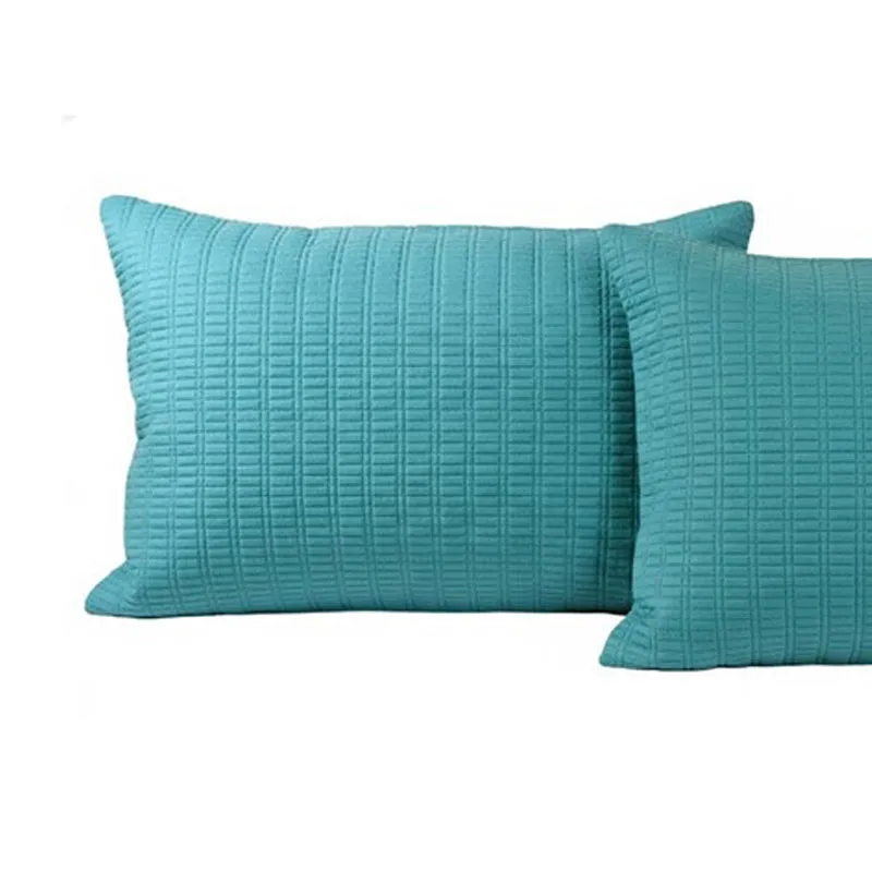 Diamond Quilted Cotton Pillow (Teal) - Set Of Two media 5