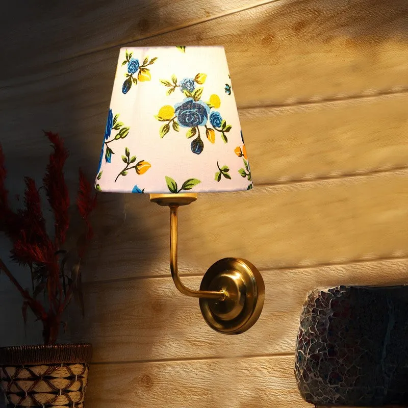 Floranira Fleur Cone Metal Wall Lamp - White,Blue media 4