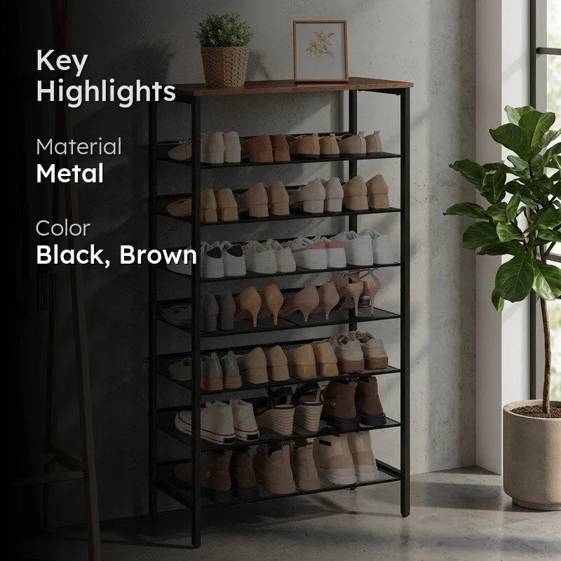 Versatile Metal Shoe Rack - Black,Brown media 2