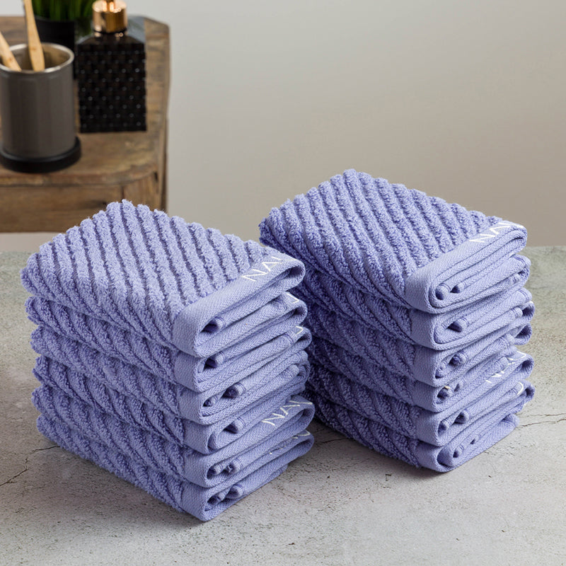Nautica Riviera Soft Cotton Face Towel (Light Blue) - Set Of Twelve media 4