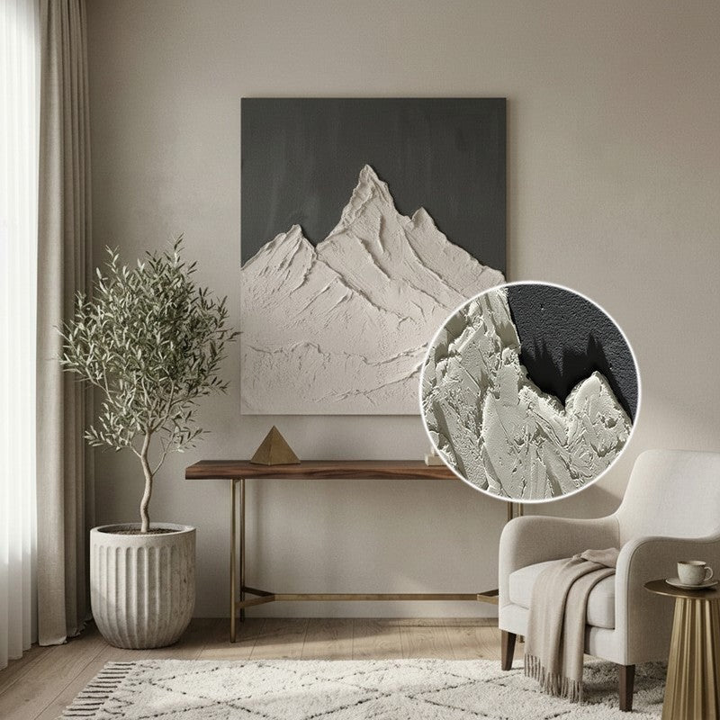 Alpine Relief Handmade Canvas Wall Painting media 4