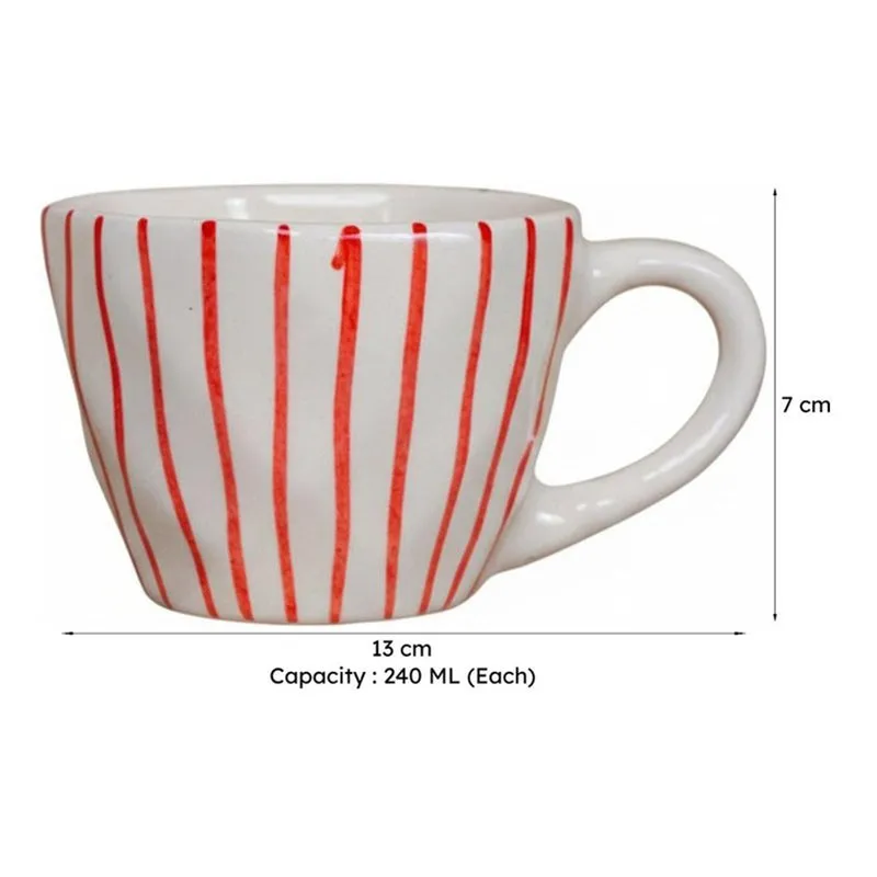 Calm Ceramic Tea Cup (240 mL Each) - Set Of Two media 8