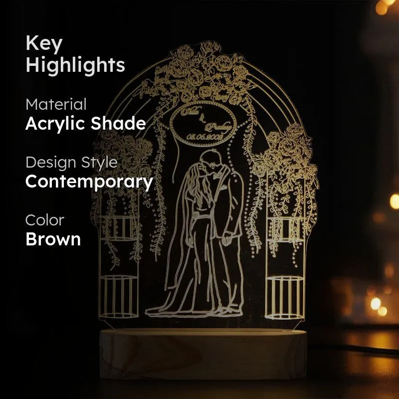 Wedding Bells Luminance LED Acrylic Table Lamp - Brown media 2
