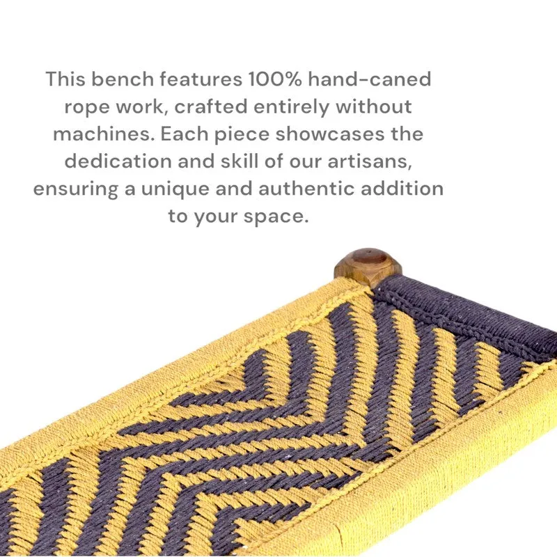Calon Sheesham Wooden Bench - Yellow,Purple media 9
