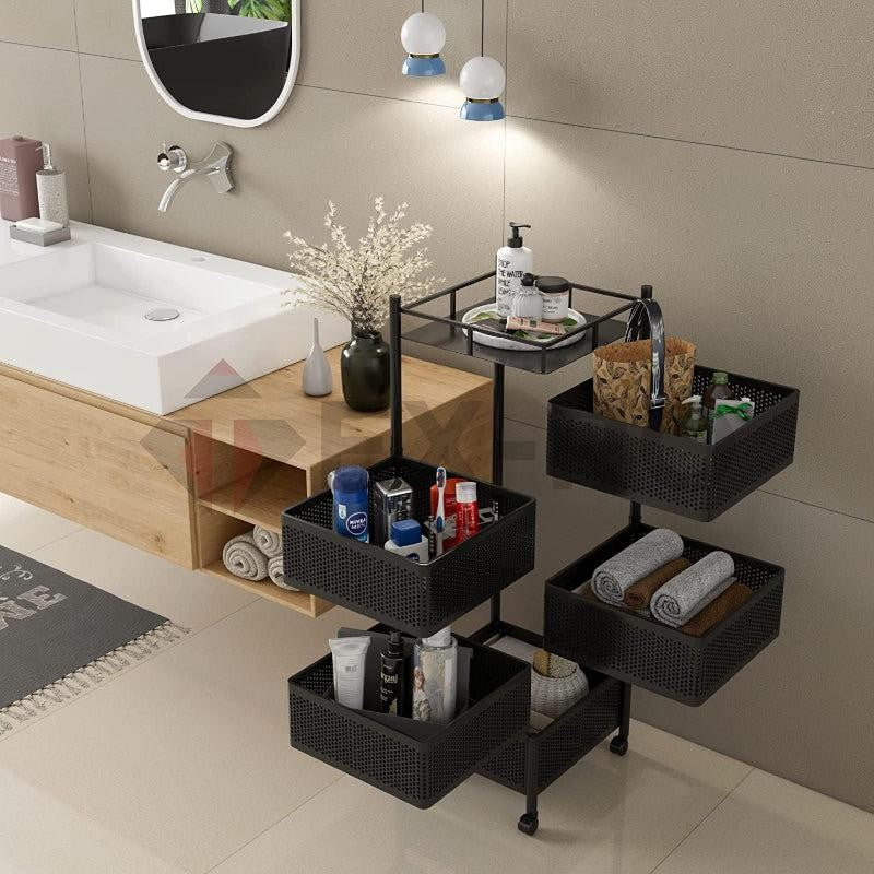 Tidy Mate 5-Tier Corner Storage Rack with Wheels - Black Mild Steel media 4