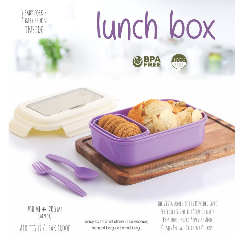 HomeEssentials Purple Plastic Lunch Box - 900 ml media 3