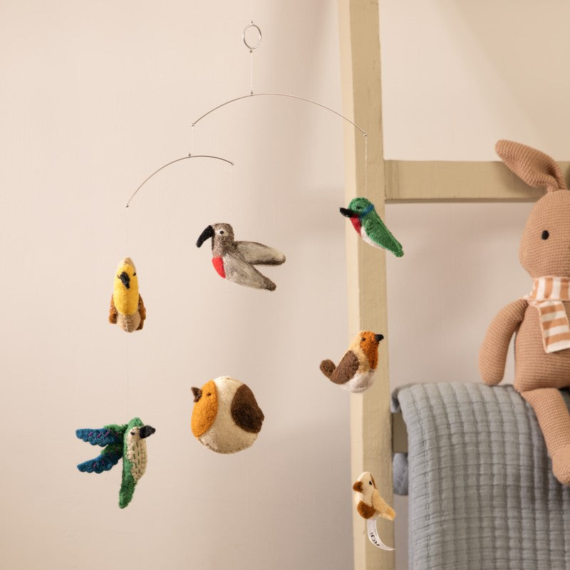 Fig Living Felt Ornaments - Hanging Mobile (Birds) media 6