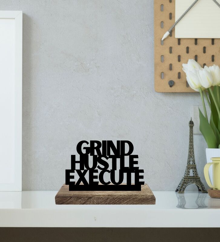 Strong Mind Bold Execution Typography Showpiece - Set Of Two media 4