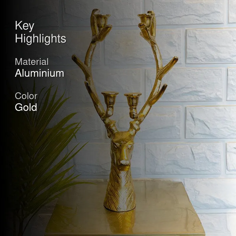 Stag Supremacy Candle Holder - Gold media 2