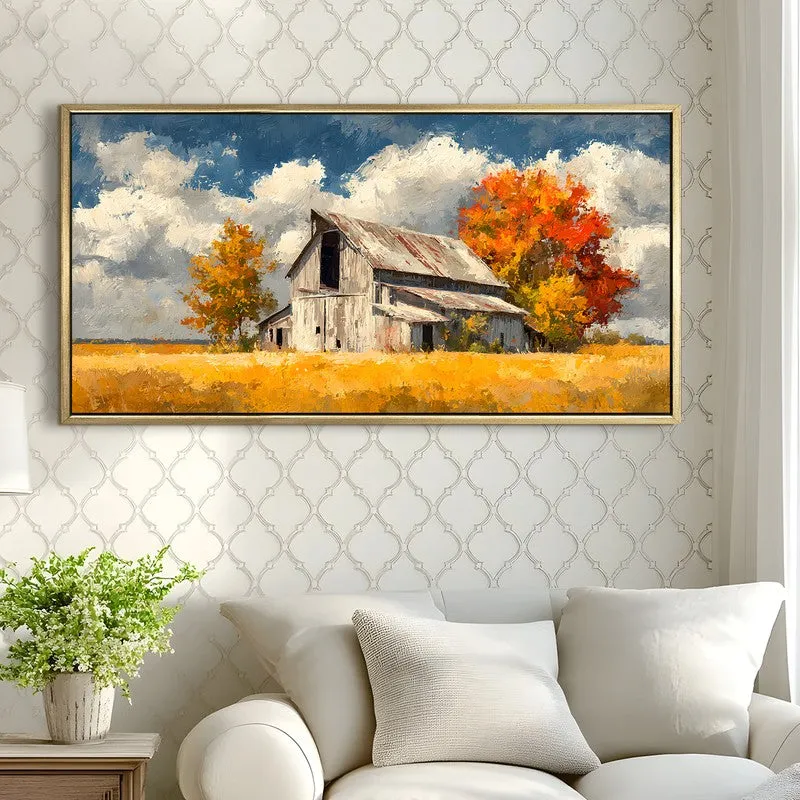 Autumn Gold Canvas Wall Painting With Frame media 4