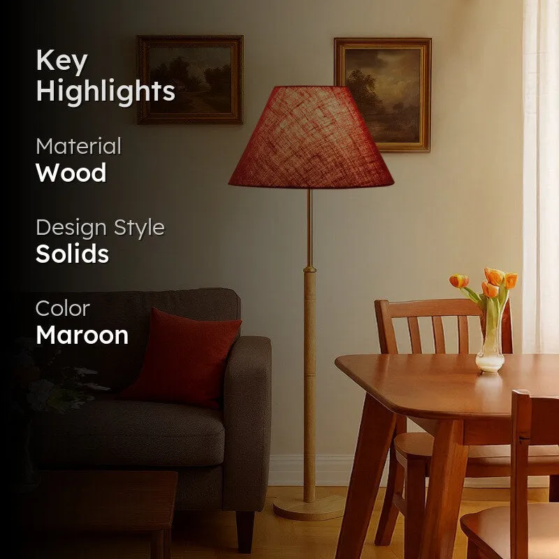 Earth Tone Wooden Floor Lamp - Maroon media 2