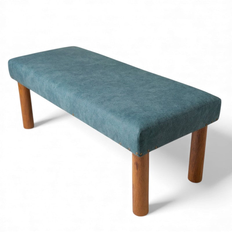 Breno Sheesham Wooden Bench - Blue media 5