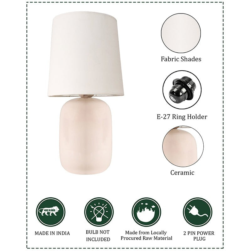 Ibex Ceramic & Fabric Table Lamp - White media 5