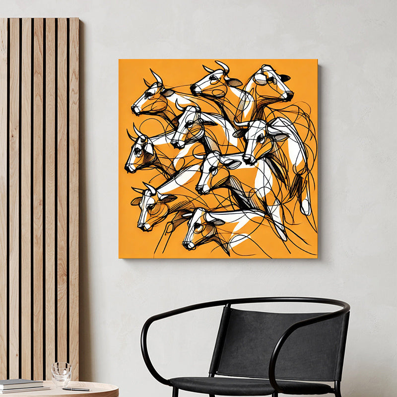 Running Bulls Wall Painting