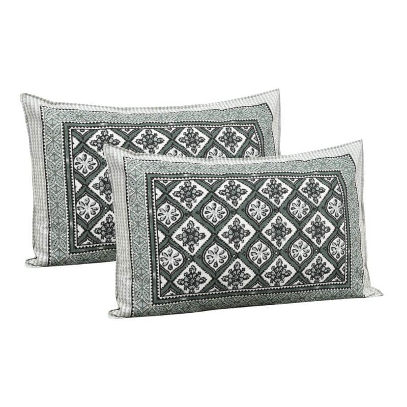 Cultural Kaleidoscope Cotton Bedsheet (Grey) - 120 TC media 4