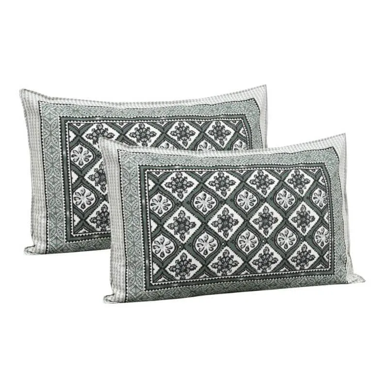 Cultural Kaleidoscope Cotton Bedsheet (Grey) - 120 TC media 4