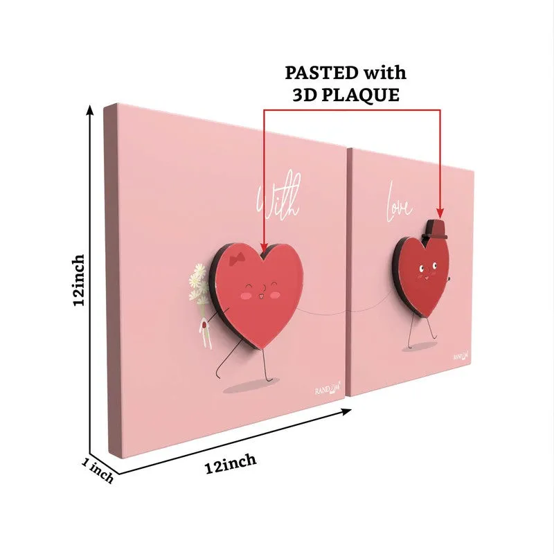 With Love 3D Plaque Canvas Wall Art - Set Of Two media 6