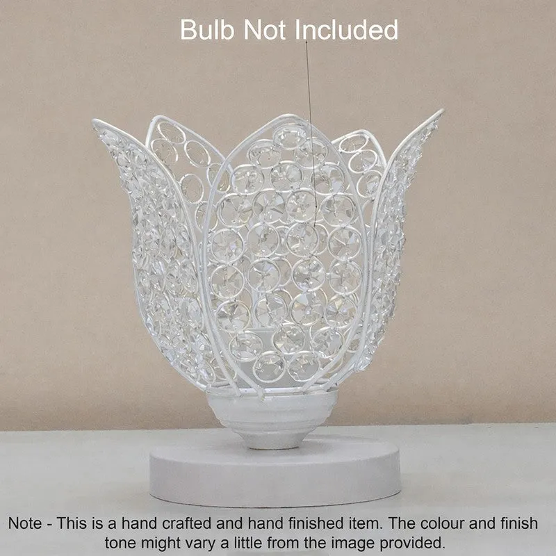 Floral Culture Metal Table Lamp - White media 4