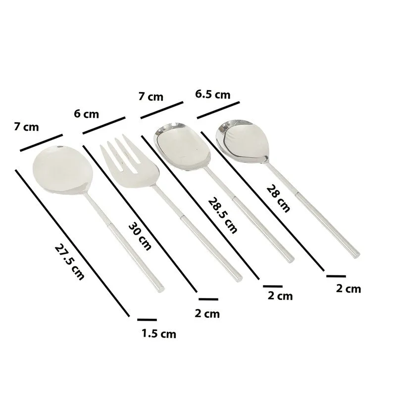 Elegant Steel Cutlery Set (Silver) - Set Of Four media 7