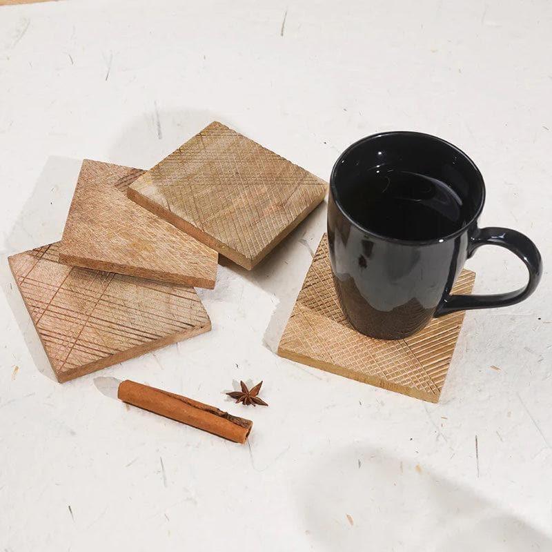 Textured Tan Coaster - Set Of Four