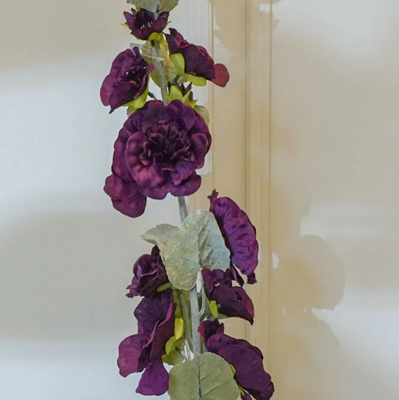 Faux Hollyhock Orchid Flower Stick (Blue) - 46 CM media 3