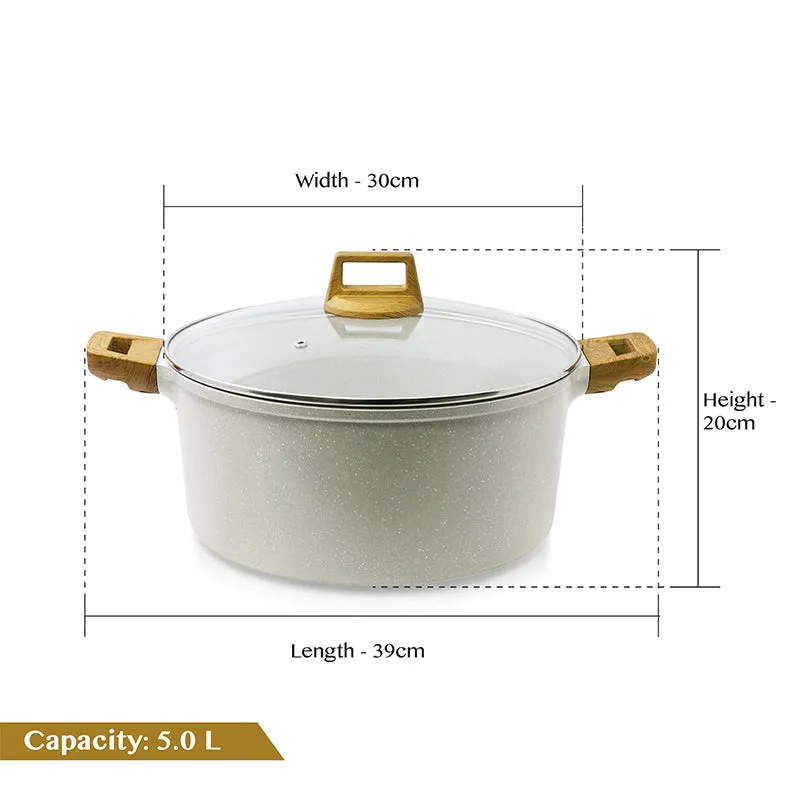 Bergner Smooth Sear Induction Safe Non-Stick Casserole With Lid  - 30 cm/5000 mL - 8